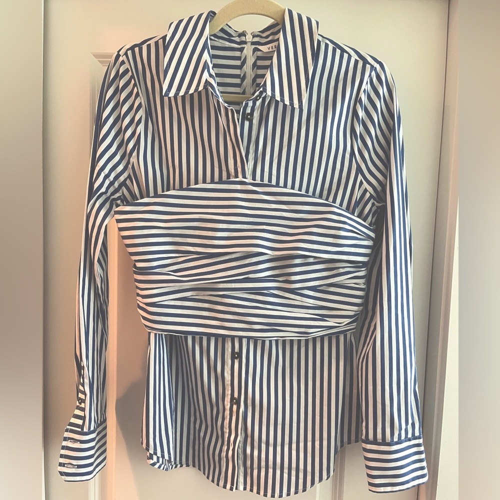 Veronica Beard Baylor Corset Button Down